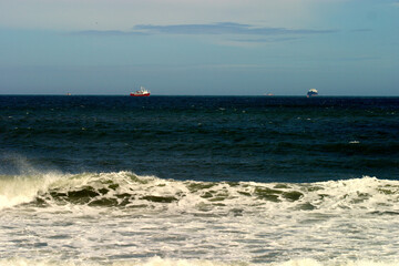 North sea and tankers - Esplanade - Aberdeen - Scotland - UK