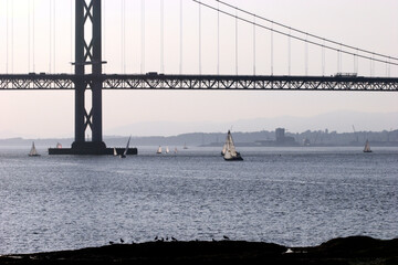 Forth road bridge - South Queensferry - City of Edinburgh - Scotland - UK