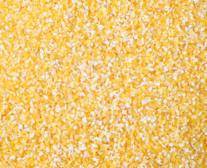 Corn grits, close-up, top view