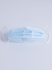 Vertical shot of a face mask on the white background