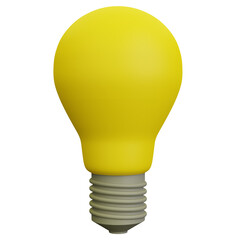 yellow light bulb 3d illustration