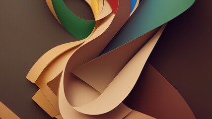 Mutli colored Wave Design Illustrative Desktop Wallpaper, Generative AI