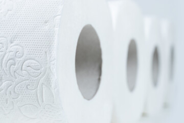 roll of white toilet paper close up