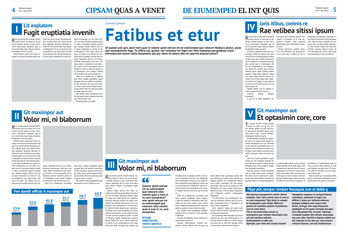 Fototapeta na wymiar Newspaper design template with blue headline 