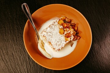 Closeup shot of a delicious dessert