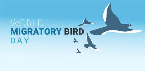 World Migratory Bird Day. Template for background, banner, card, poster. vector illustration.
