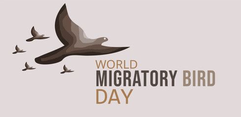 World Migratory Bird Day. Template for background, banner, card, poster. vector illustration.