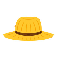 Farmer hat on white background. Peasant hat vector.