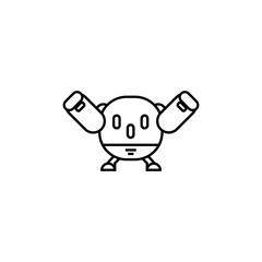 Fototapeta premium Cute Robot Icon, simple modern icon
