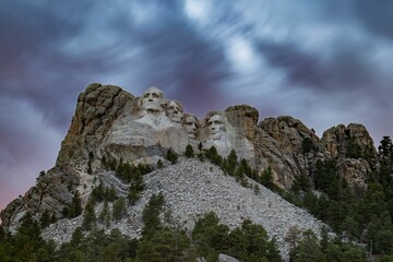 Aerial view of a beautiful forest near Mount Rushmore, USA