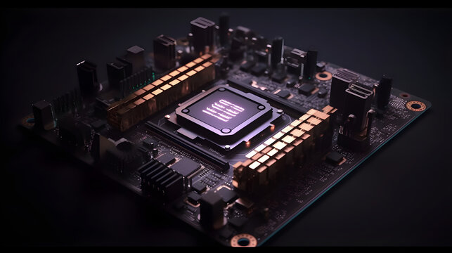 A CPU with purple light