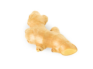Fresh ginger root on white background for herb and medical product concept