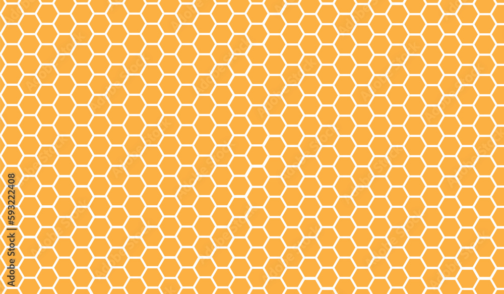 Poster yellow honeycomb hexagon texture. vector backdrop.