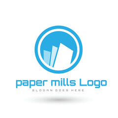 Paper Mills Logo Education Flat Vector Design