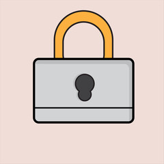 Padlock icon, vector illustration. Flat design style. Security concept.