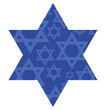 Star of David, isolated on white background. Vector illustration.