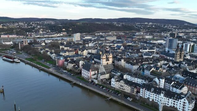 Explore the winding streets and alleys of Koblenz's old city from a whole new perspective, with a mesmerizing aerial drone video.
