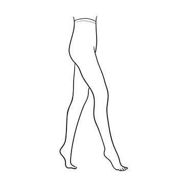 recommend clip art: Legs of a beautiful young woman. Nylon tights on the legs. Stock vector illustration.