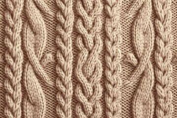 Background with a wool-like, knitted texture. Generative AI