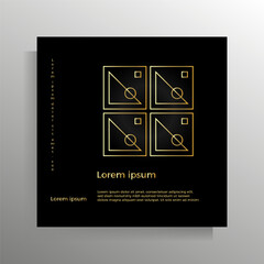 Cover for book, brochure, booklet, flyer, poster. Modern geometric design with golden lines. Vector square format template.