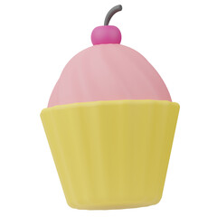 Cup Cake mother's day 3D Illustration