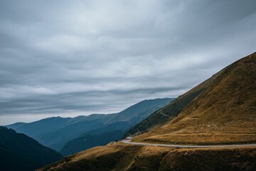 Beautiful view of the mountainous landscape under a cloudy sky