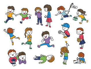 色々な子どもたちのセット