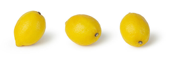 Lemon in different angles on a white background