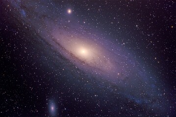 Andromeda Galaxy M31, our neighbor galaxy in space, fotographed through an amateur telescope