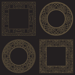 Wenzel, decorative frames. Vector logo, template, labels, and icons. Vector illustration.