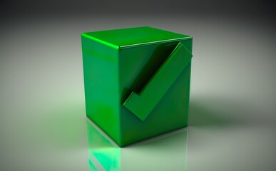 3d green cube 