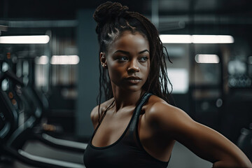 Fototapeta na wymiar National african american woman's fitness month, ai generative