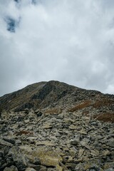 Rocky mountains in summer on a cloudy day