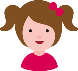cute ponytail girl avatar icon