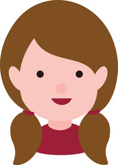 Cute braided girl avatar icon