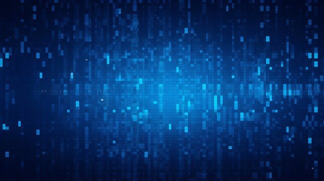 Digital technology background. Digital data square blue pattern pixel background Generative AI