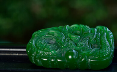 Green jade Carving It is a beautiful dragon..