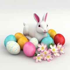 Fototapeta premium Easter Bunny On White Background