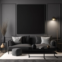 Dark grey modern interior design