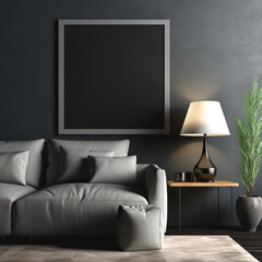 Dark grey modern interior design
