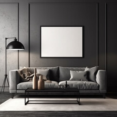 Dark grey modern interior design