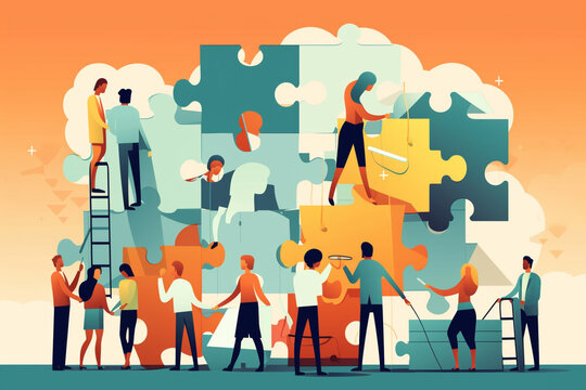 Colleagues Supporting Each Other: Teamwork spirit. Ai generated.