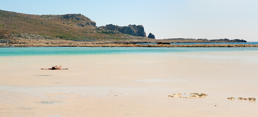 Shallow water of Balos bay in Greece