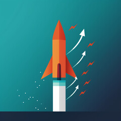 Rocket Launching Illustration