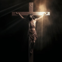 Jesus Christ On The Cross Dark and Atmospheric