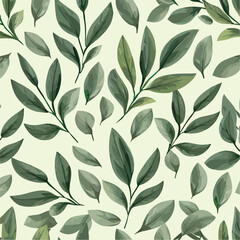 Seamless leaves pattern natural. Vintage style Pattern. Geometric ornament. Elements of leaves. Vector illustration. Use for wallpaper, print packaging paper, and textiles