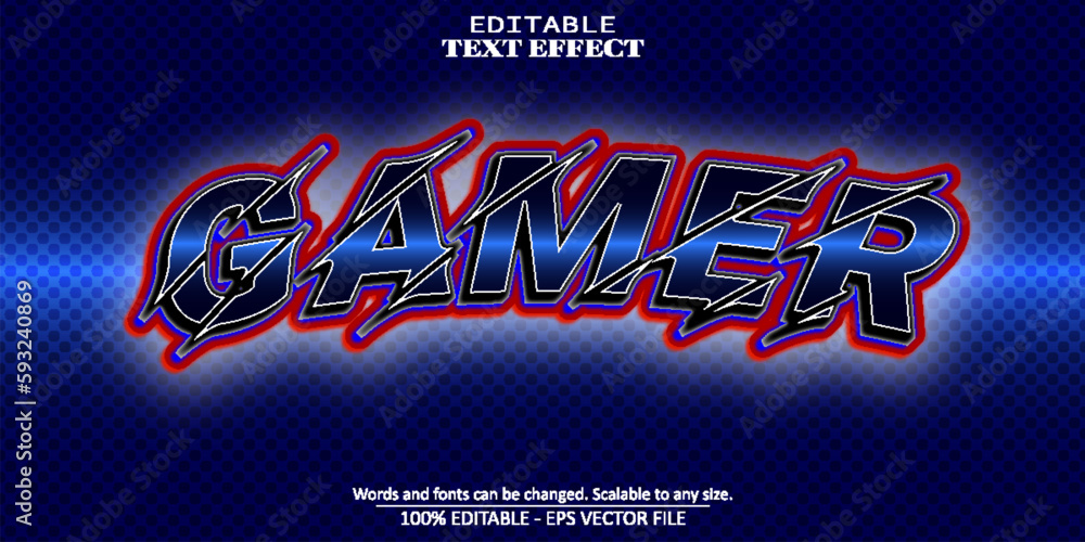 Poster game text effect, editable sport and game graphics text style