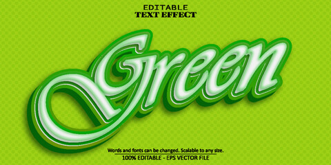 Green text effect, editable green and nature text style