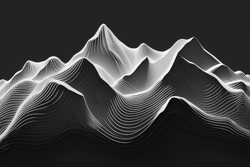 Stylized topographic contour in lines. Ai generative illustration - obrazy, fototapety, plakaty