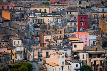 Fototapeta na wymiar View of Ragusa, a UNESCO heritage town on Italian island of Sicily. 